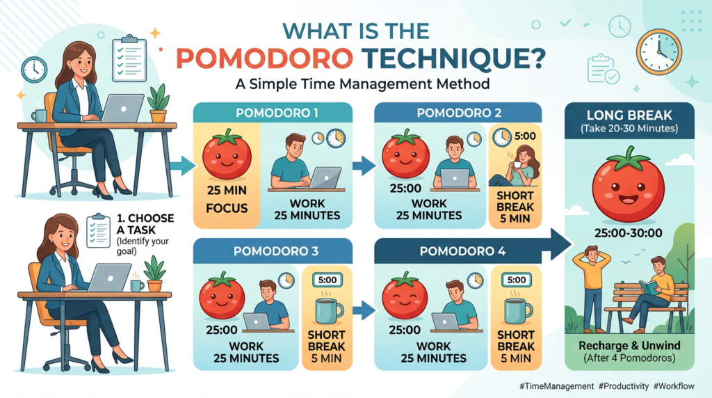Infography on What is the Pomodoro Technique