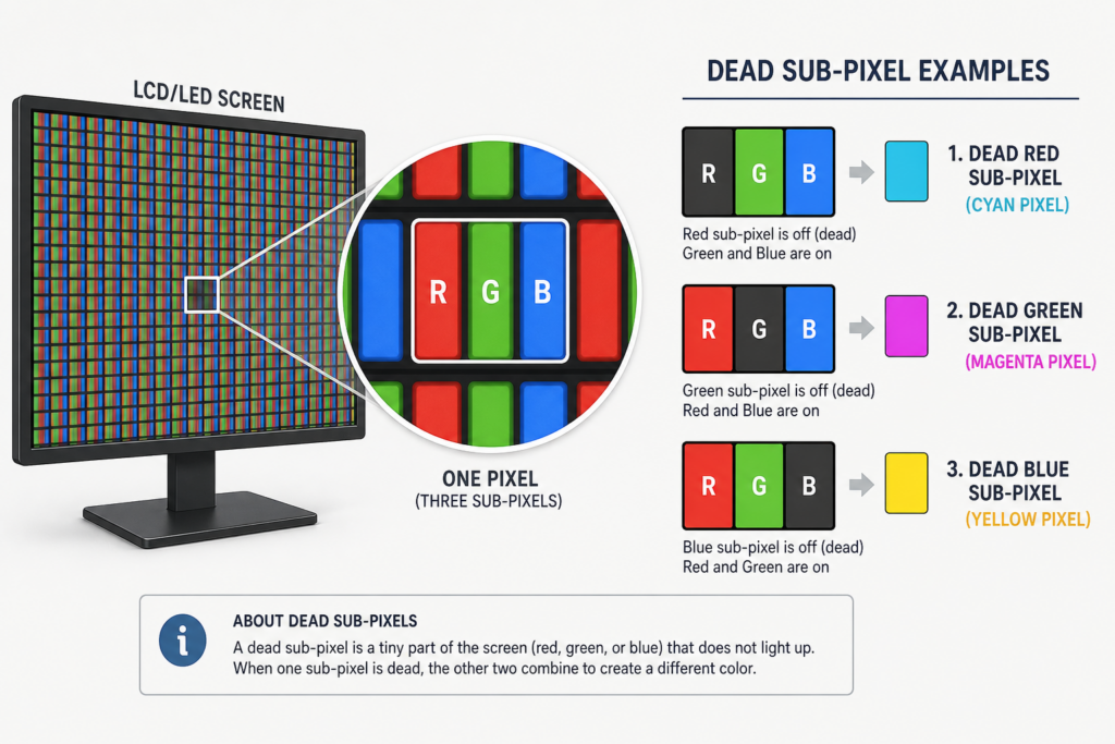 dead pixel and sub-pixel